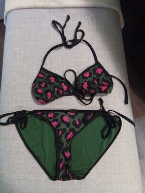Vintage Pink Victorias Secret Green/Pink Camo Bikini